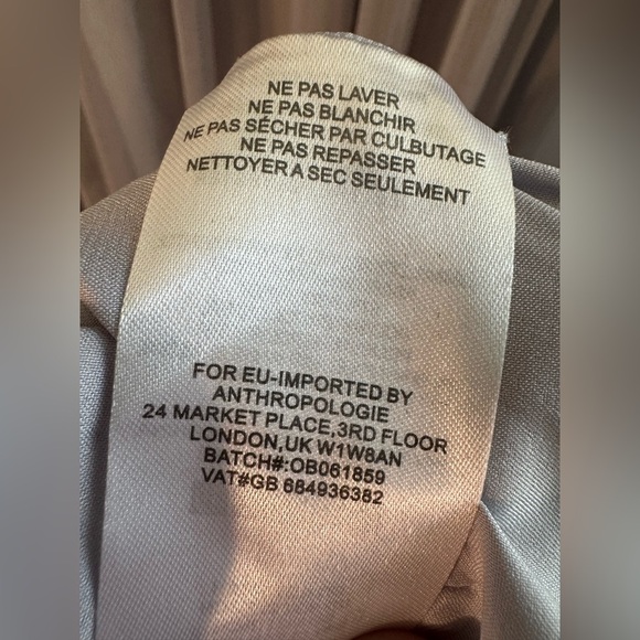 NWT BHLDN Anthropologie 14 Madrie Maxi Dress Fog Grey Bridesmaid Halter Chiffon - Picture 10 of 13